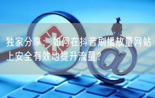 独家分享：如何在抖音刷播放量网站上安全有效地提升流量？