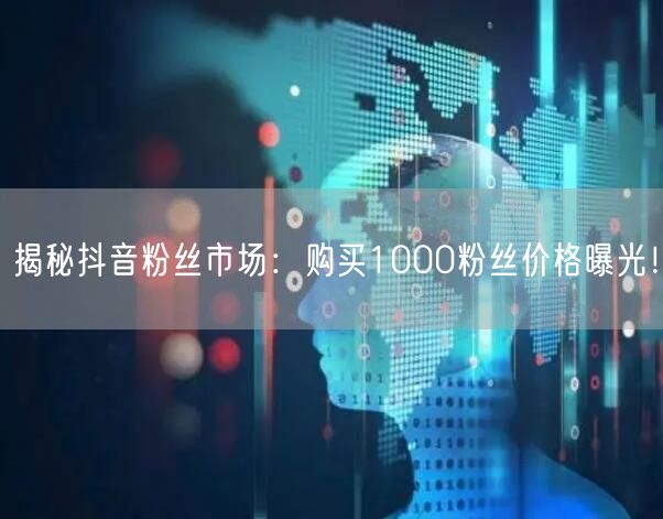 揭秘抖音粉丝市场：购买1000粉丝价格曝光！